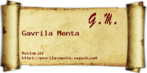 Gavrila Menta névjegykártya